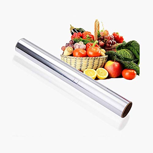 Aluminium/Silver Foil for Food Packing, Cooking, Baking - 25 M Net Guaranteed Super Saver, 10 Microns in Thickness for Keeping Food Warm.