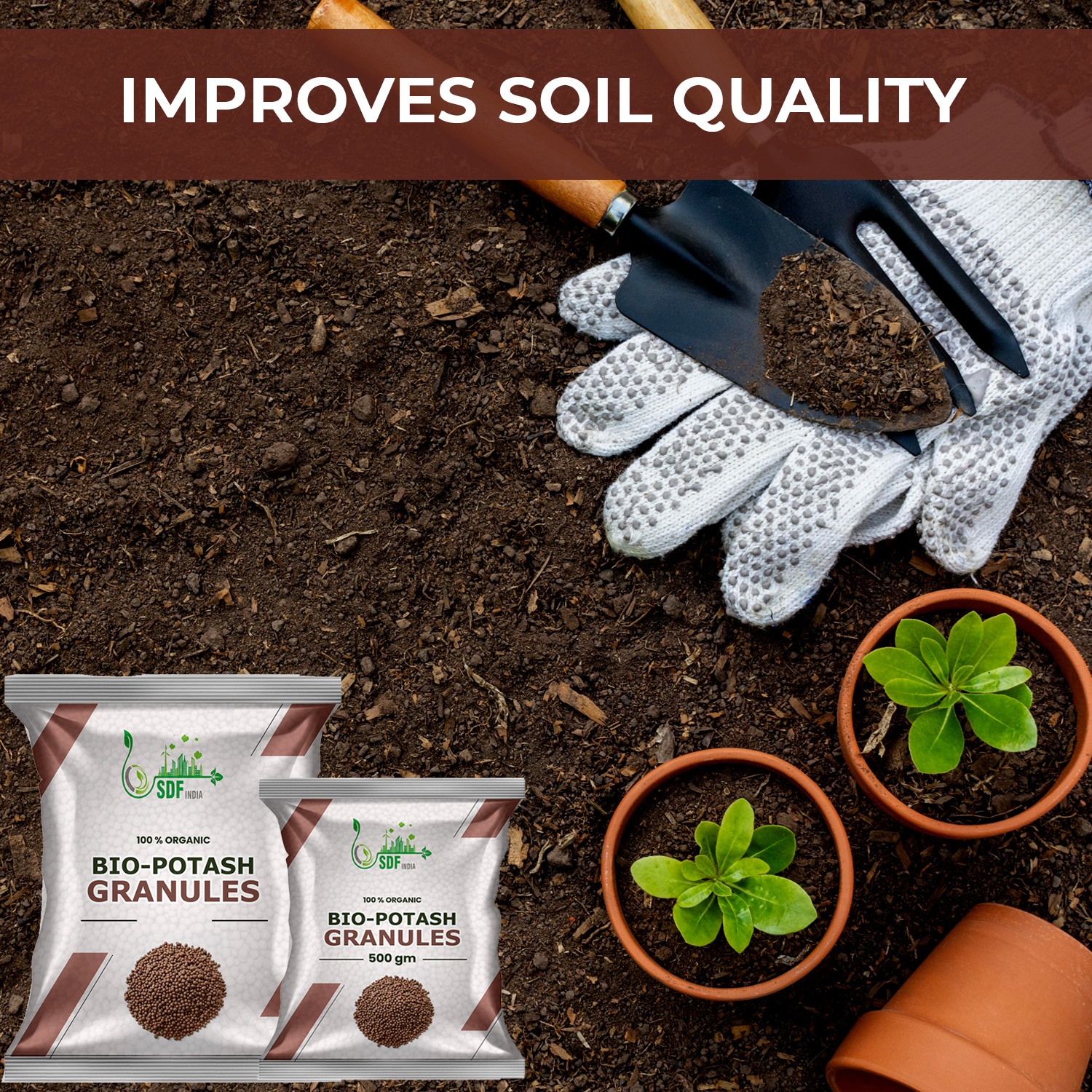 Bio Organic Potash | Essential Fertilizer for Gardening - 10 Kg | Granular Potash Fertiliser for Vegetables, Fruits, Garden Flowers, Agriculture Crops, Indoor & Outdoor Home Plants