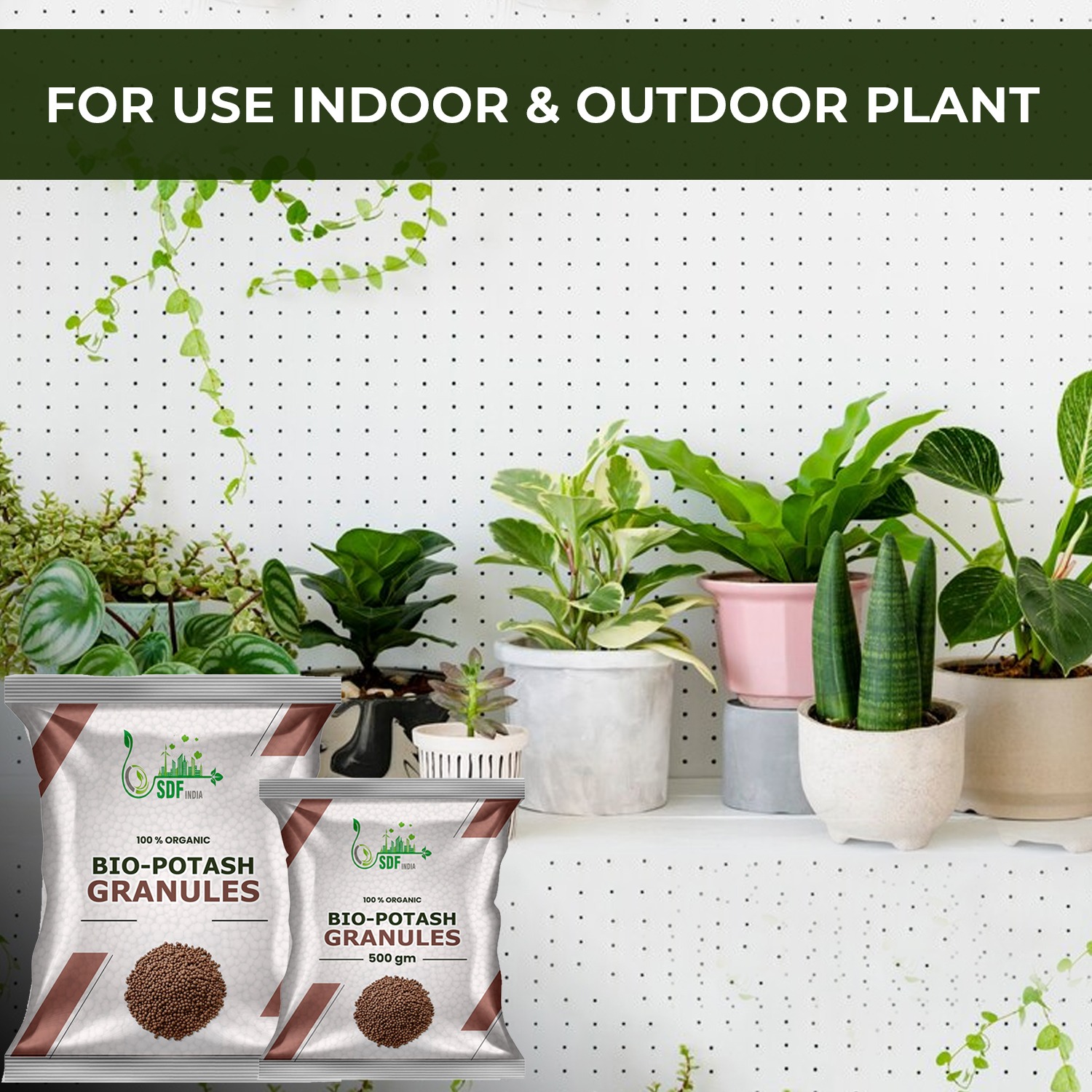 Bio Organic Potash | Essential Fertilizer for Gardening - 50Kg | Granular Potash Fertiliser for Vegetables, Fruits, Garden Flowers, Agriculture Crops, Indoor & Outdoor Home Plants