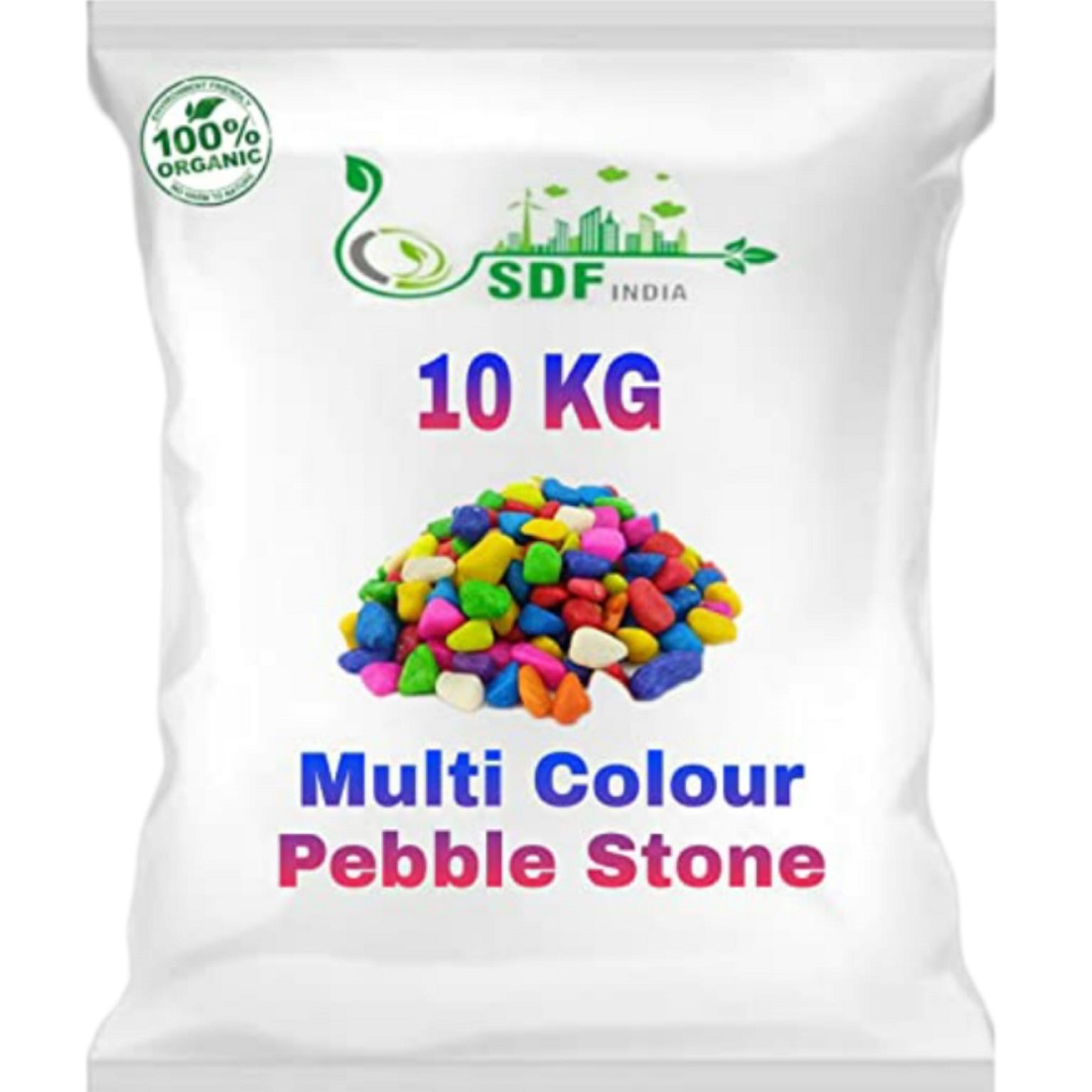 Colourful Glossy Pebbles Stones | Decorative Garden Aquarium & Outdoor Decoration Multi Colour Stone  10 KG