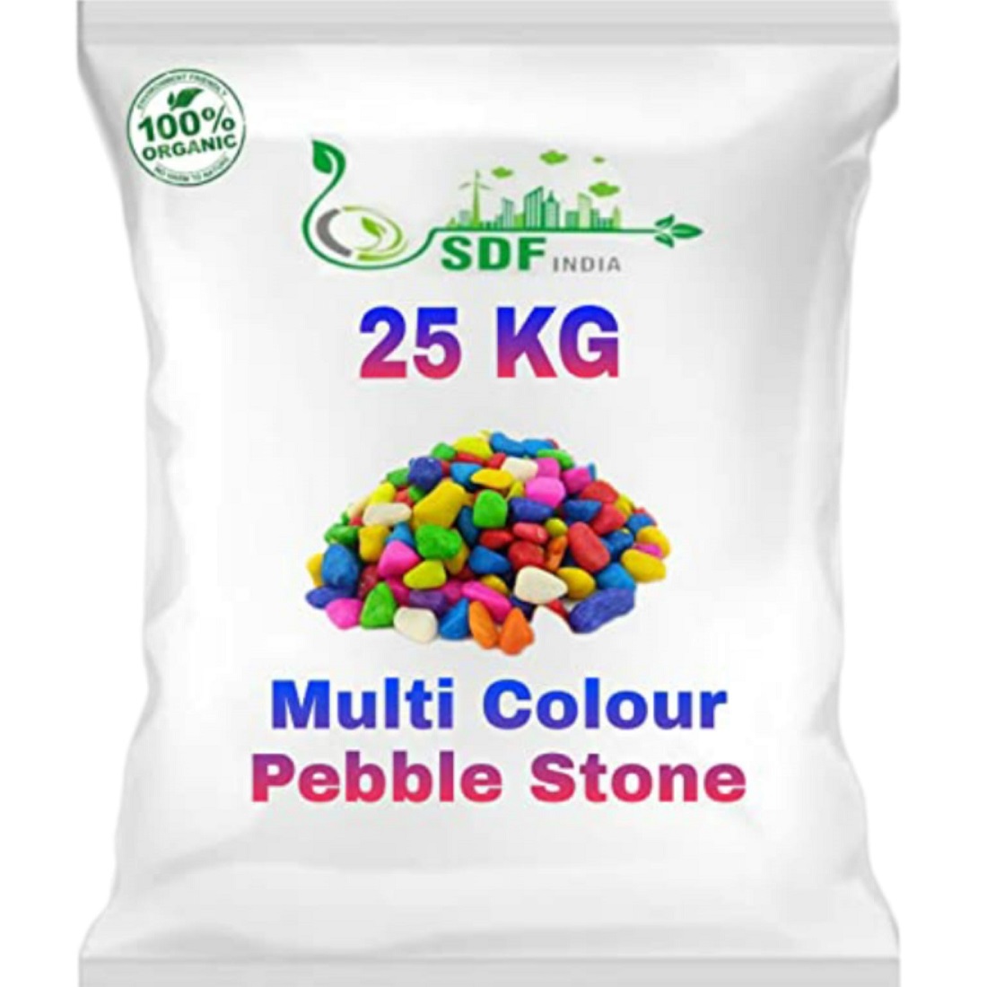Colourful Glossy Pebbles Stones | Decorative Garden Aquarium & Outdoor Decoration Multi Colour Stone  25 KG