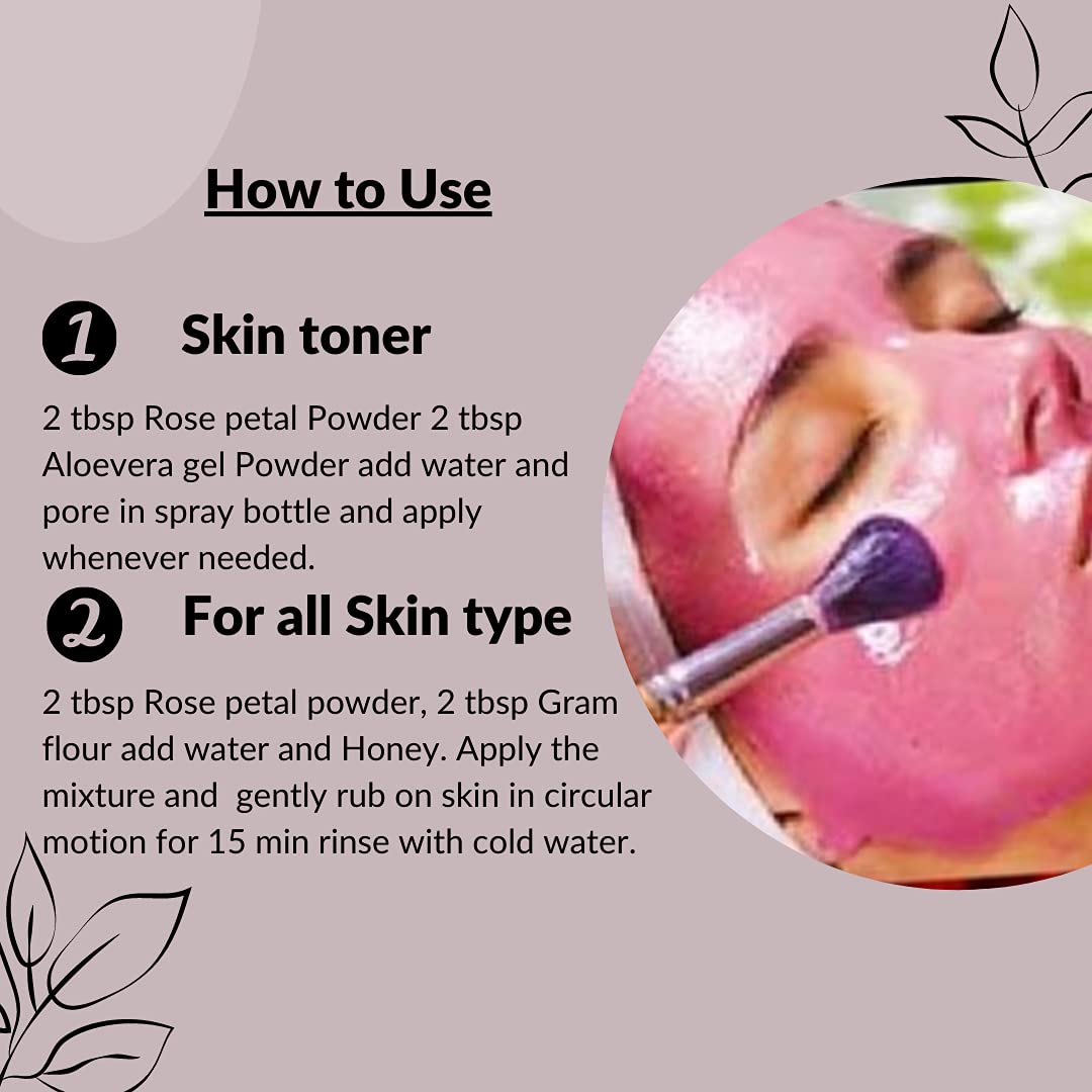 Combo Beetroot / Rose Petal Powder for Skin Whitening face Glowing Drinking Eating Hair Growth Acne Baby Bath Facial Lips Bath Juice Dark Circle Pimples Beauty Pure Natural Herbal Organic(100Grm Each)