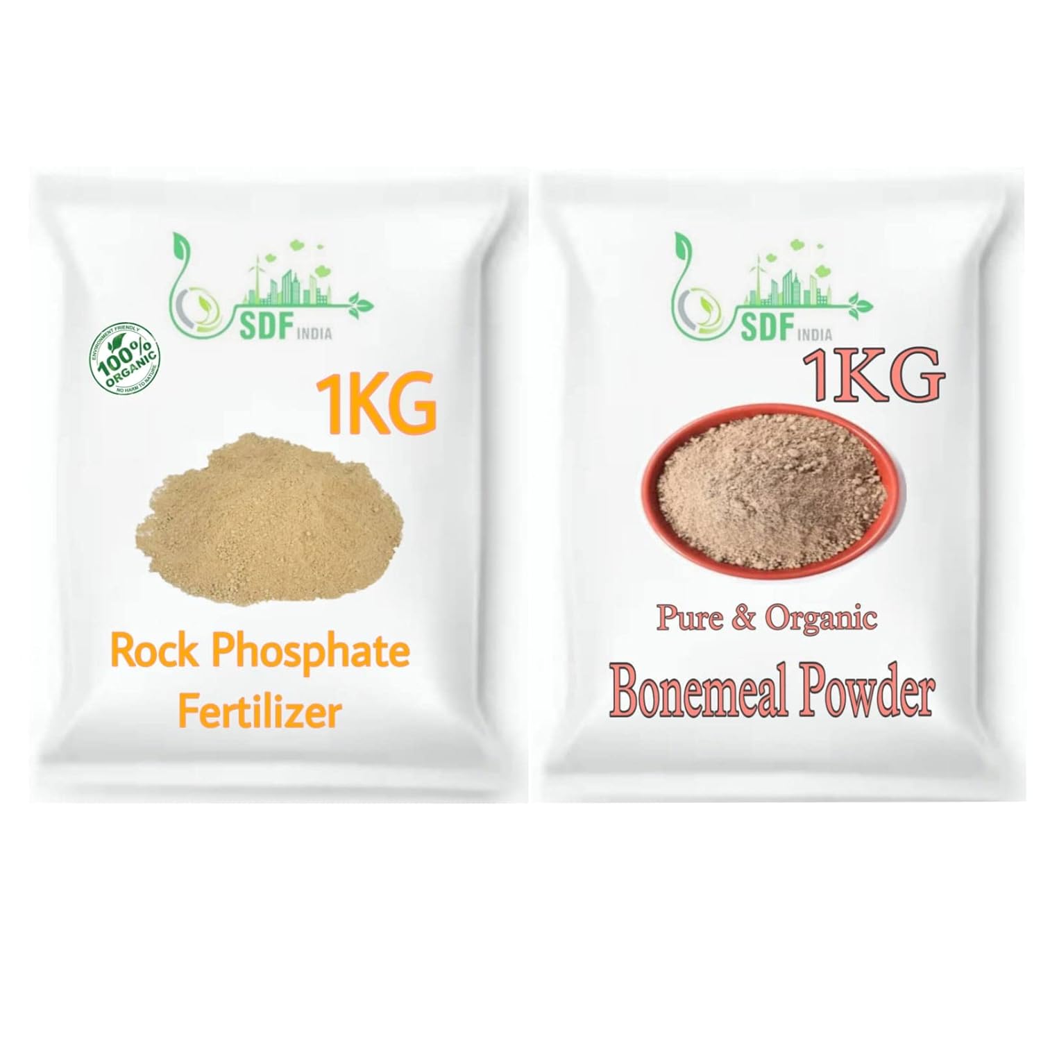 Combo Offer 2 in1 Pack (Rock Phasphate / Bonemeal Powder Each 1Kg )