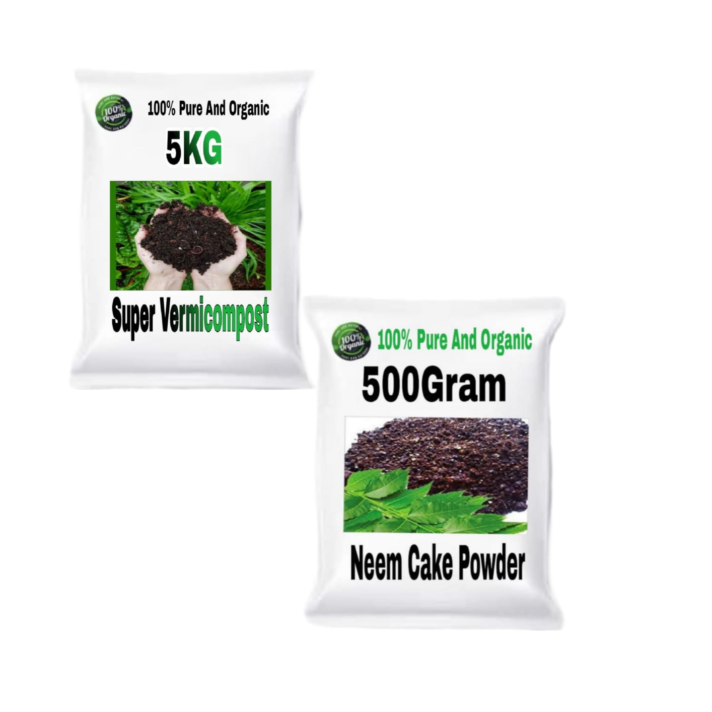 Combo Pack Of 2 (5Kg Super Vermicompost & 500 Grm Neem Cake Powder)