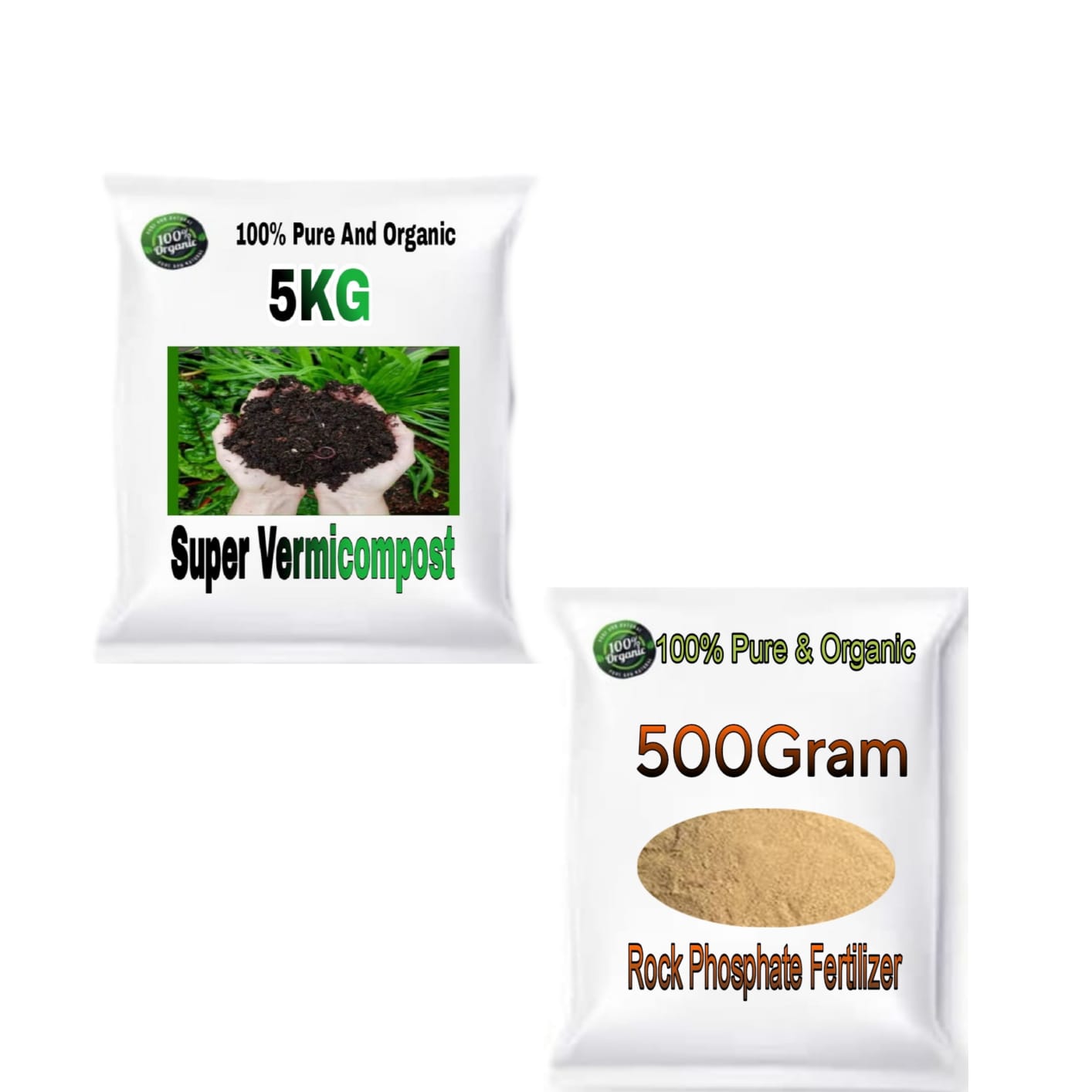 COMBO PACK OF 2 (5Kg Super VermiCompost & 500 Grm Rockphosphate)