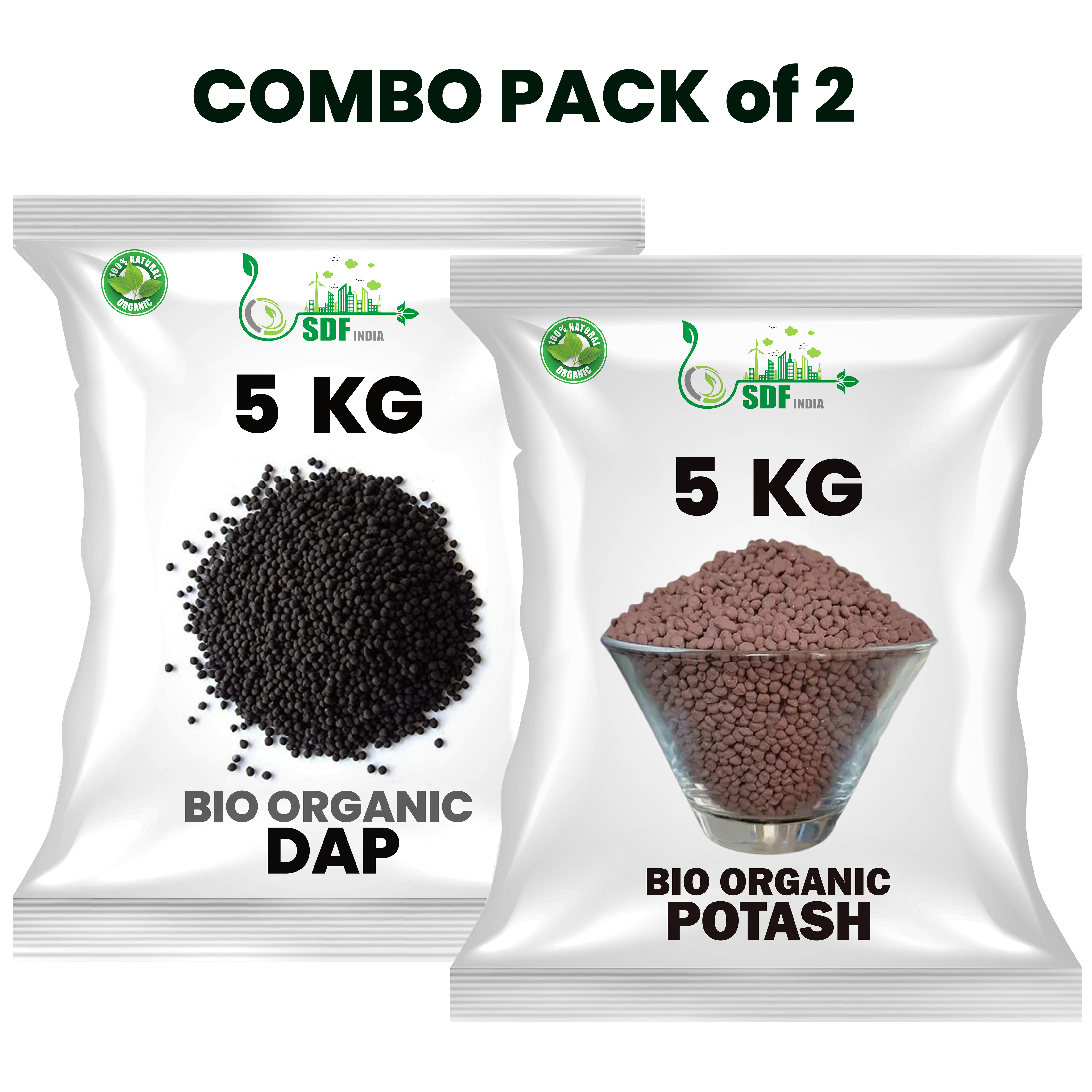  COMBO PACK OF 2 BOI ORGANIC DAP , BOI POTASH GRANULES ( EACH 5KG )