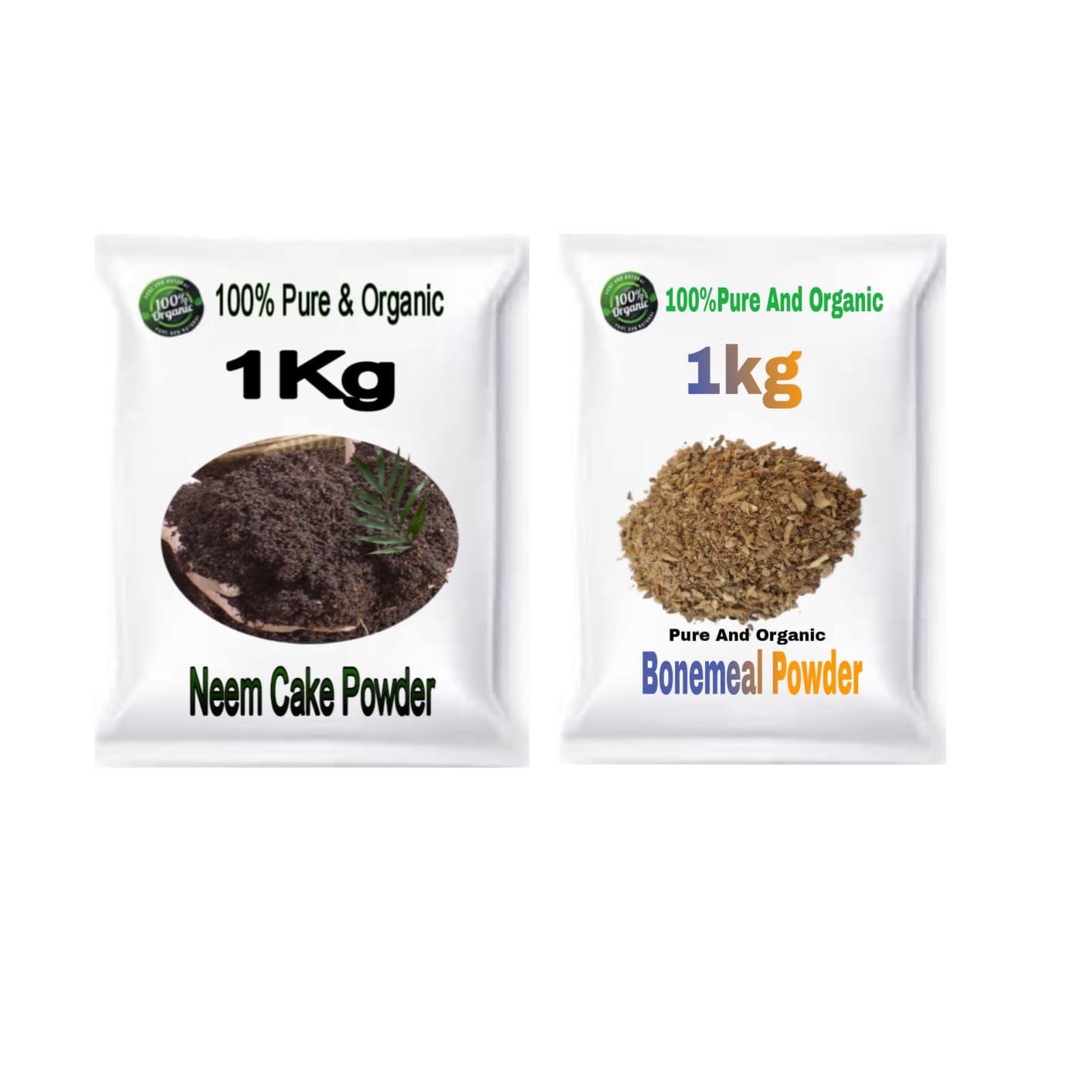 Combo Pack Of 2 ( Bonemeal Powder 1Kg , Neem Cake Powder Each 1Kg )
