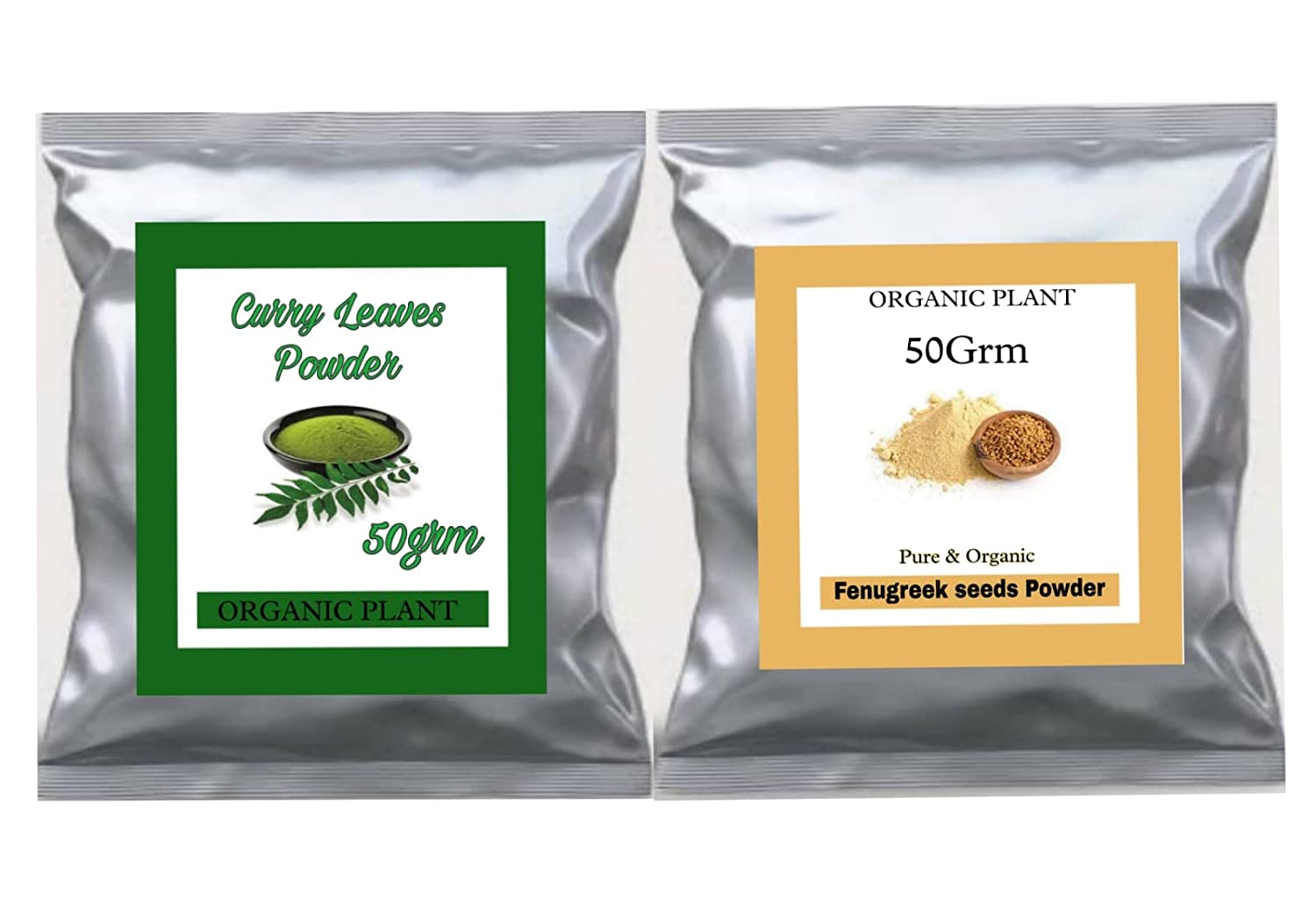 SDF INDIA COMBO PACK OF 2 (Curry Leaves Powder, Meethi /Fenugreek Powder For Hair Care Each 50Grm)