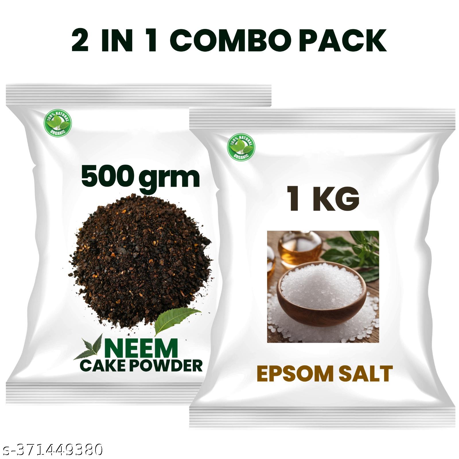 COMBO PACK OF 2 NEEM CAKE POWDER 500GRM EPSOM SALT 1 KG