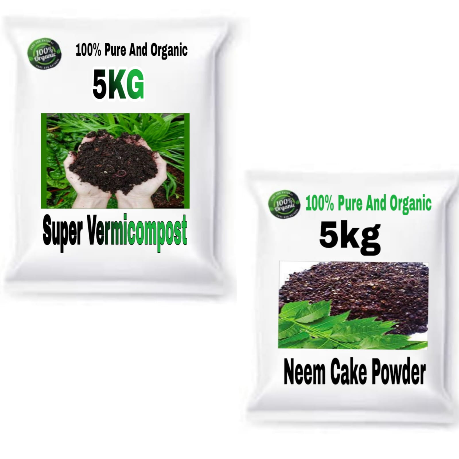 COMBO PACK OF 2 VERMI COMPOST NEEM CAKE POWDER(EACH 5Kg)