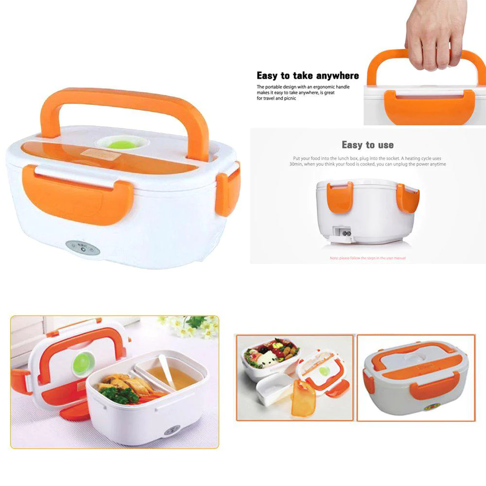 Electric Heater Food Tiffin Lunch Box for Office I School I Picnic I Portable Heated Quick Food Warmer Lunch Box for Kids, Men, Women 