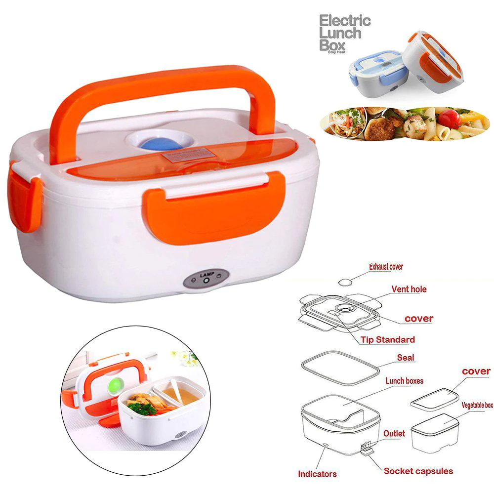 Electric Heater Food Tiffin Lunch Box for Office I School I Picnic I Portable Heated Quick Food Warmer Lunch Box for Kids, Men, Women 