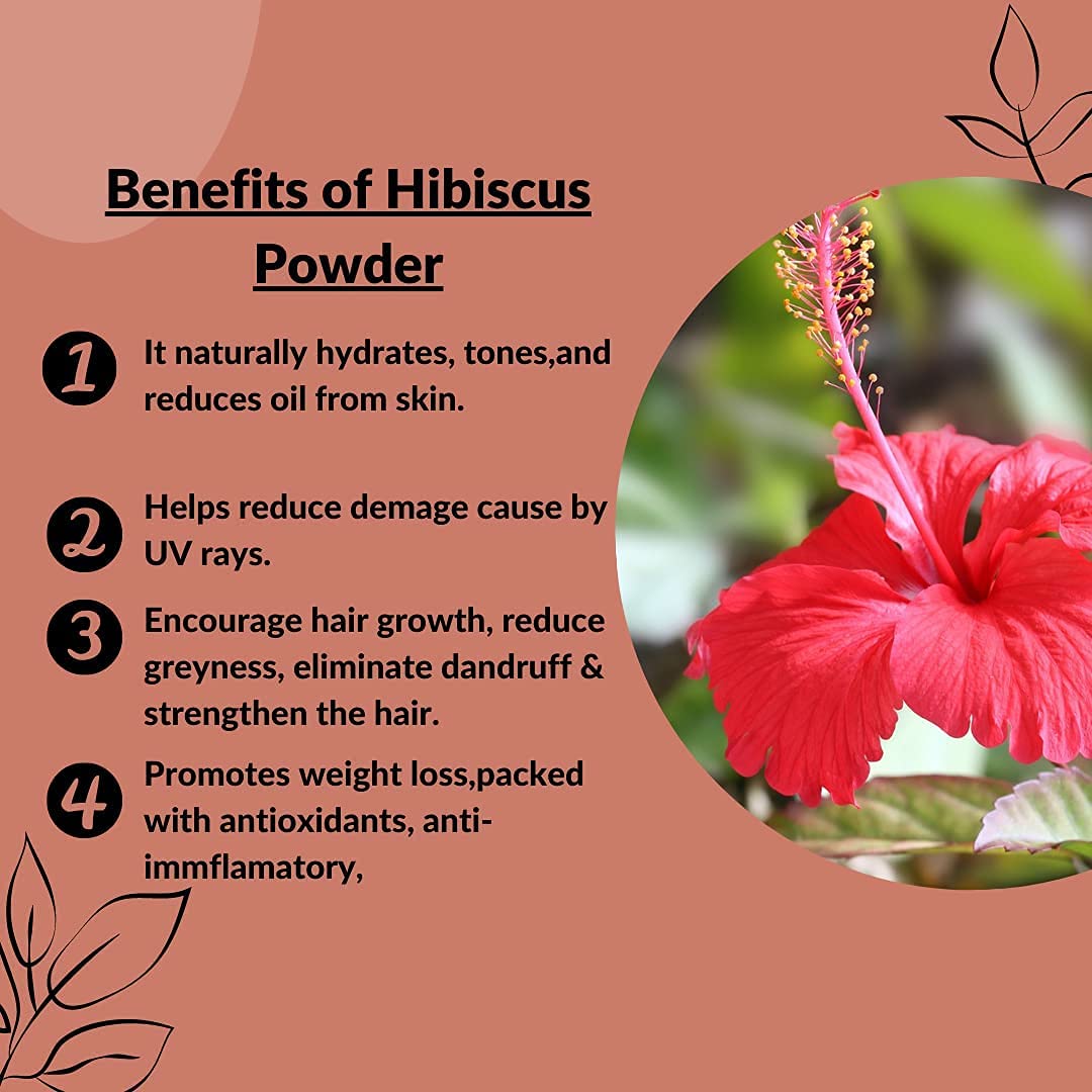 SDF INDIA Hibicuss Flower Powder | Hibiscus rosa-sinensis For Hair Care & Face Pack (100Gm)