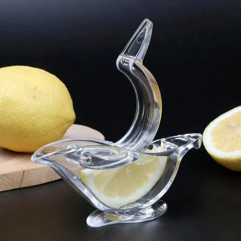 MANUAL LEMON SLICE SQUEEZER, PORTABLE TRANSPARENT FRUIT JUICER, ORANGE CITRUS MANUAL BIRD SHAPE HAND JUICER FOR ORANGE LEMON LIME,FOR KITCHEN (COLOR BOX)