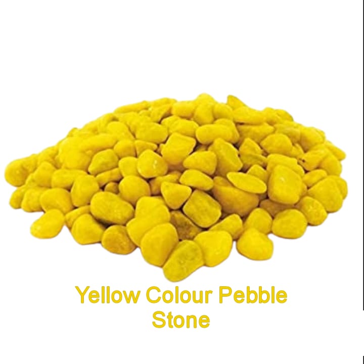 Marble Pebbles for Home Garden Aquarium Outdoor Decoration (Yellow, 5Kg)