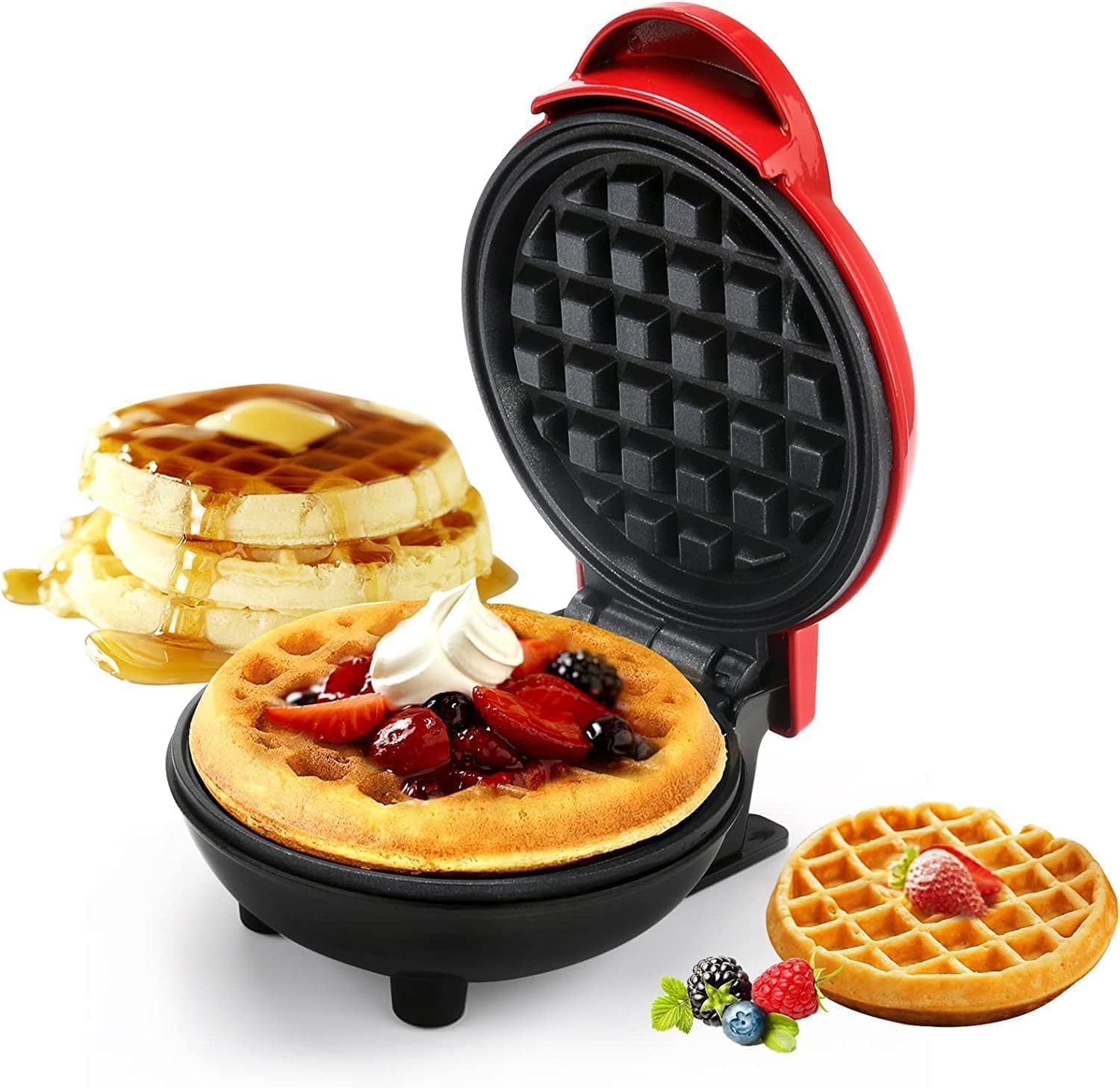  Mini Waffle Maker Machine 3 In 1 Waffle Iron Home Appliances Kitchen Easy To Clean