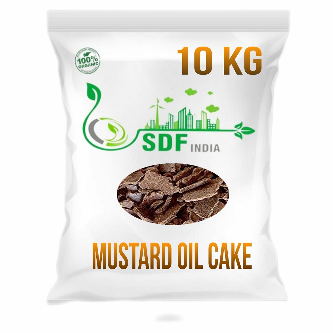 SDF INDIA Mustard Oil Cake Organic Fertilizer for Home Garden, Potting Plant Growth Nutrient ( 10 kg )
