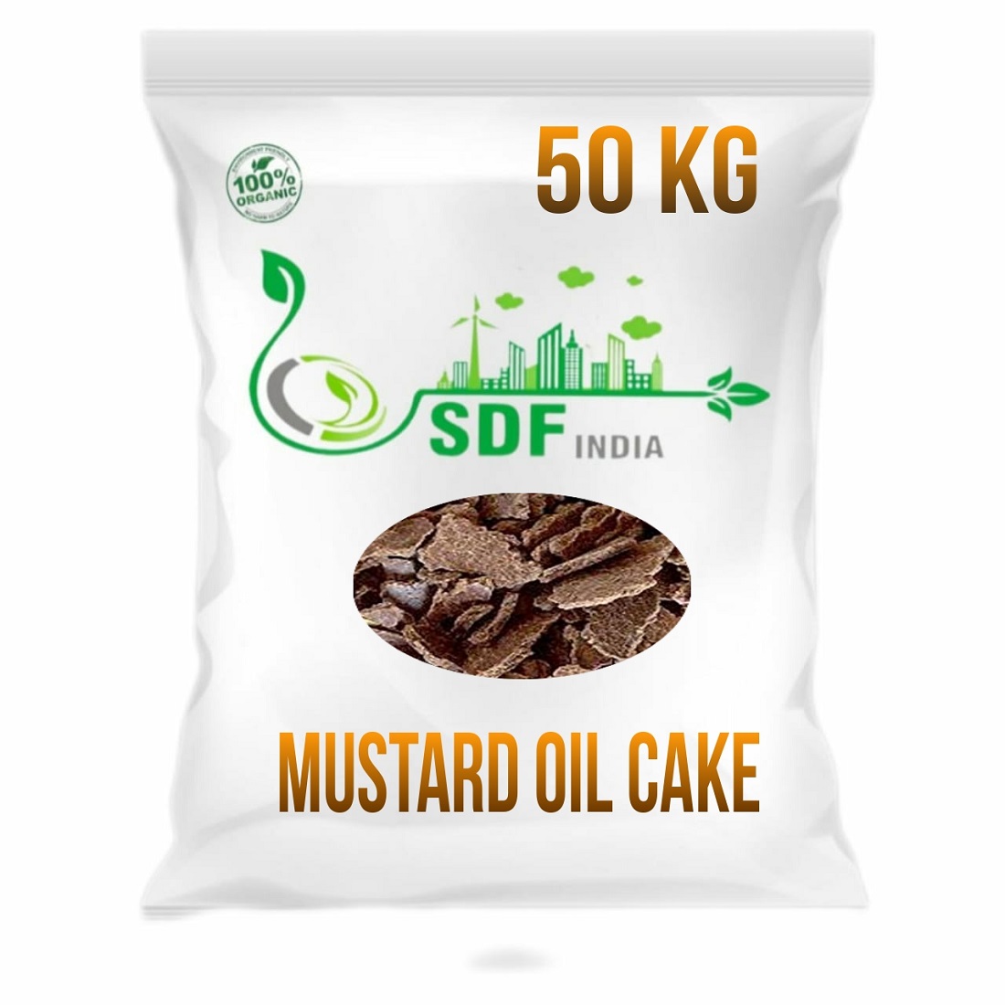 SDF INDIA Mustard Oil CakeOrganic Fertilizer for Home Garden, Potting Plant Growth Nutrient ( 50 kg )
