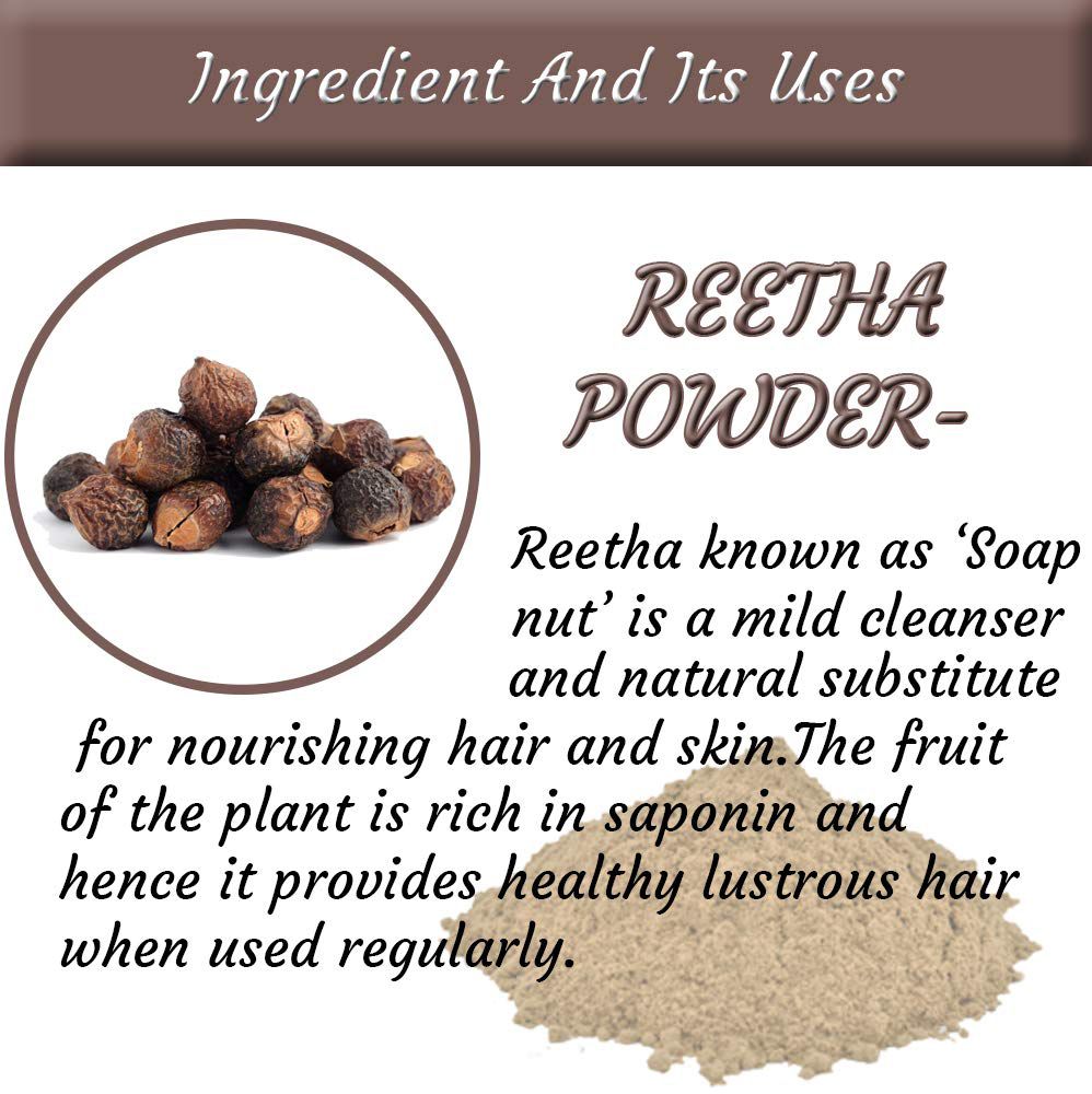 SDF INDIA Natural Aritha Powder for Hair (Reetha/Soapnut Powder), Natural Organic Herbs, Hair Strengthening, Shine, Conditioning (100Gm)