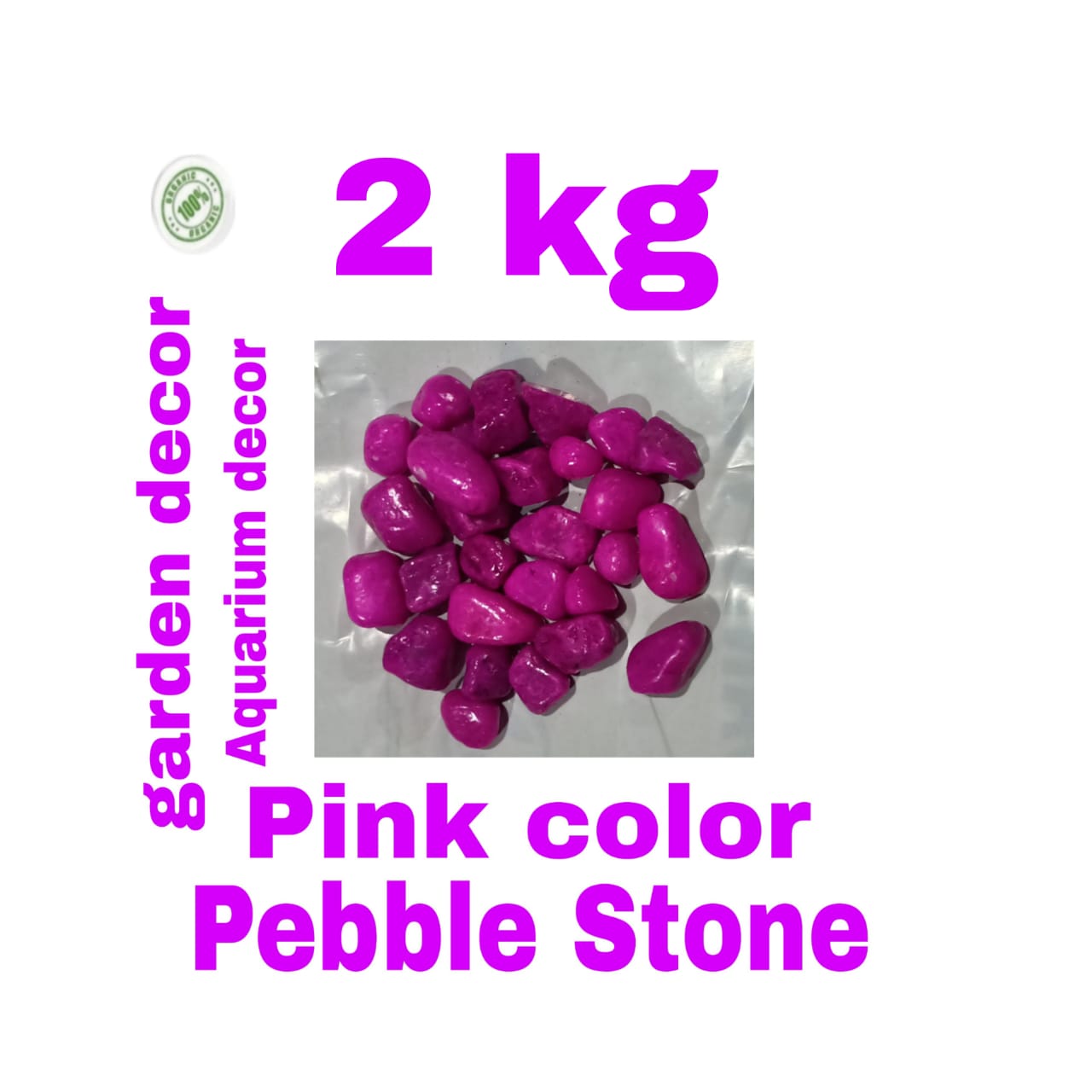 pink colour pabble stone
