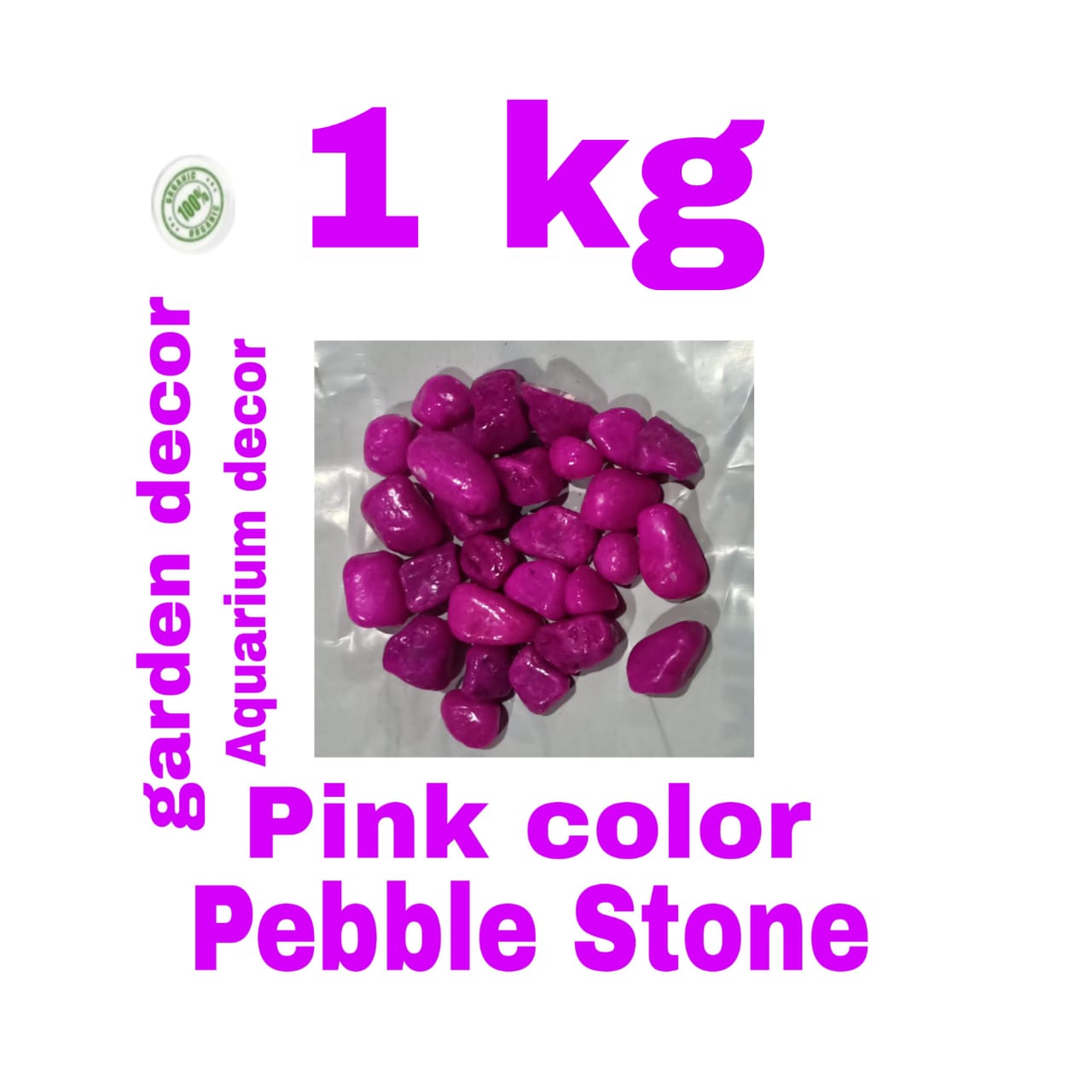 PINK COLOR PEBBLE STONE 1kg