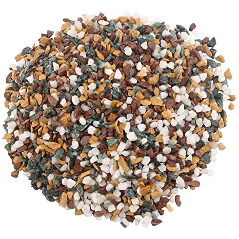 SDF Combo Pack Of 2 ( 1kg Natural Marble Chips Stone, 1kg Multi Colour Pebble Stone)