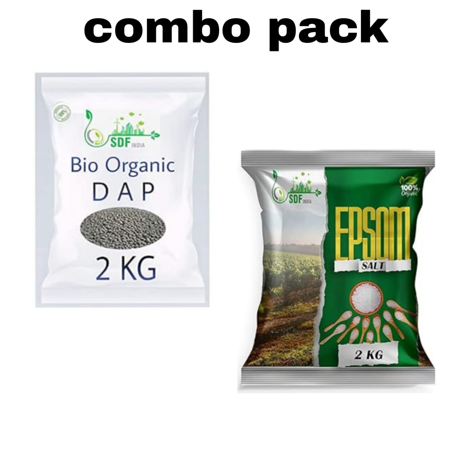 SDF Combo Pack Of 2 Epsom Salt And DAP Fertilizer ( Each 2 kg )