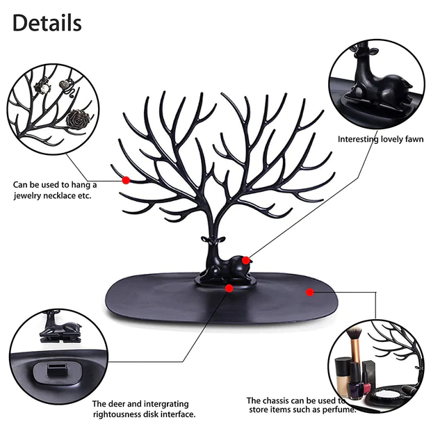 SDF Deer Shaped Jewellery Display Holder Earring Necklace Holder Organiser (1Pc Only) 
