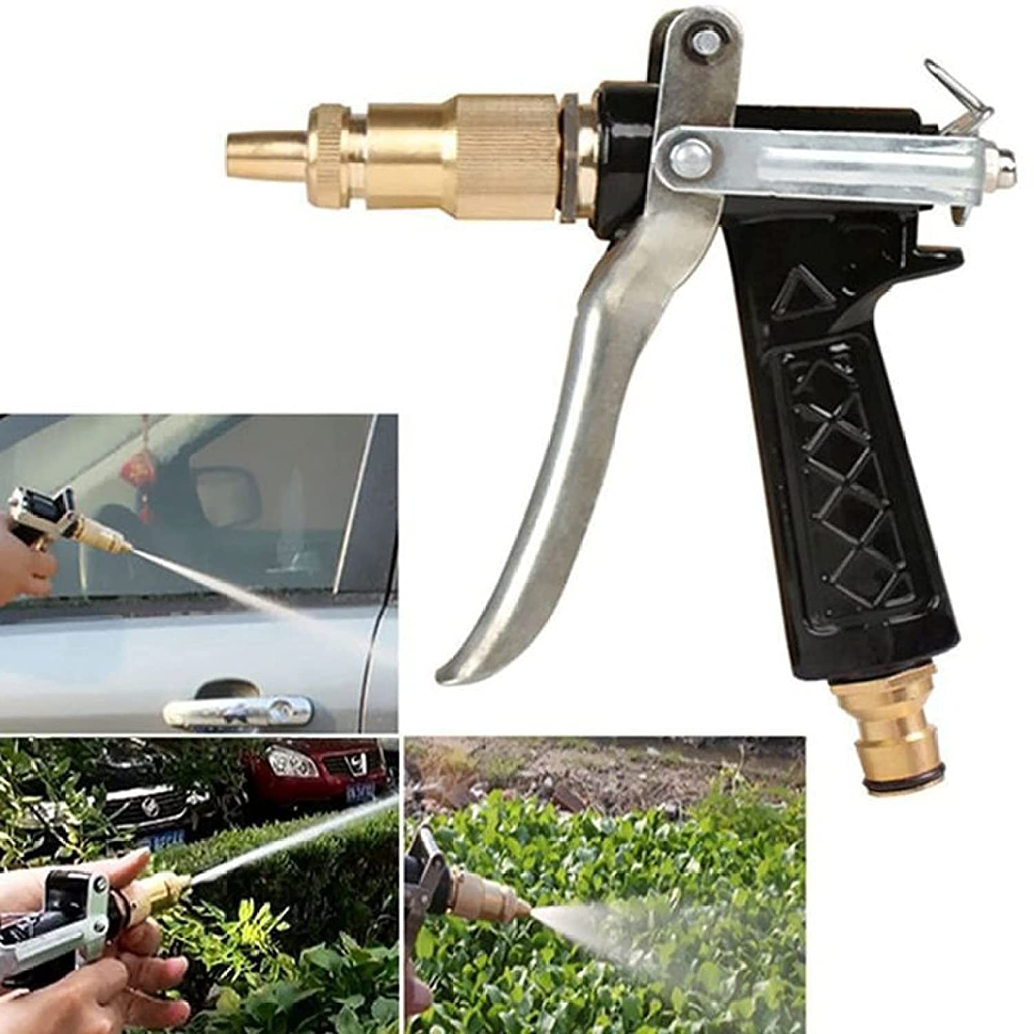 SDF High Pressure Water Spray Gun Car Wash Floor Cleaning,Metal Trigger Brass Nozzle Water Spray Gun for home 