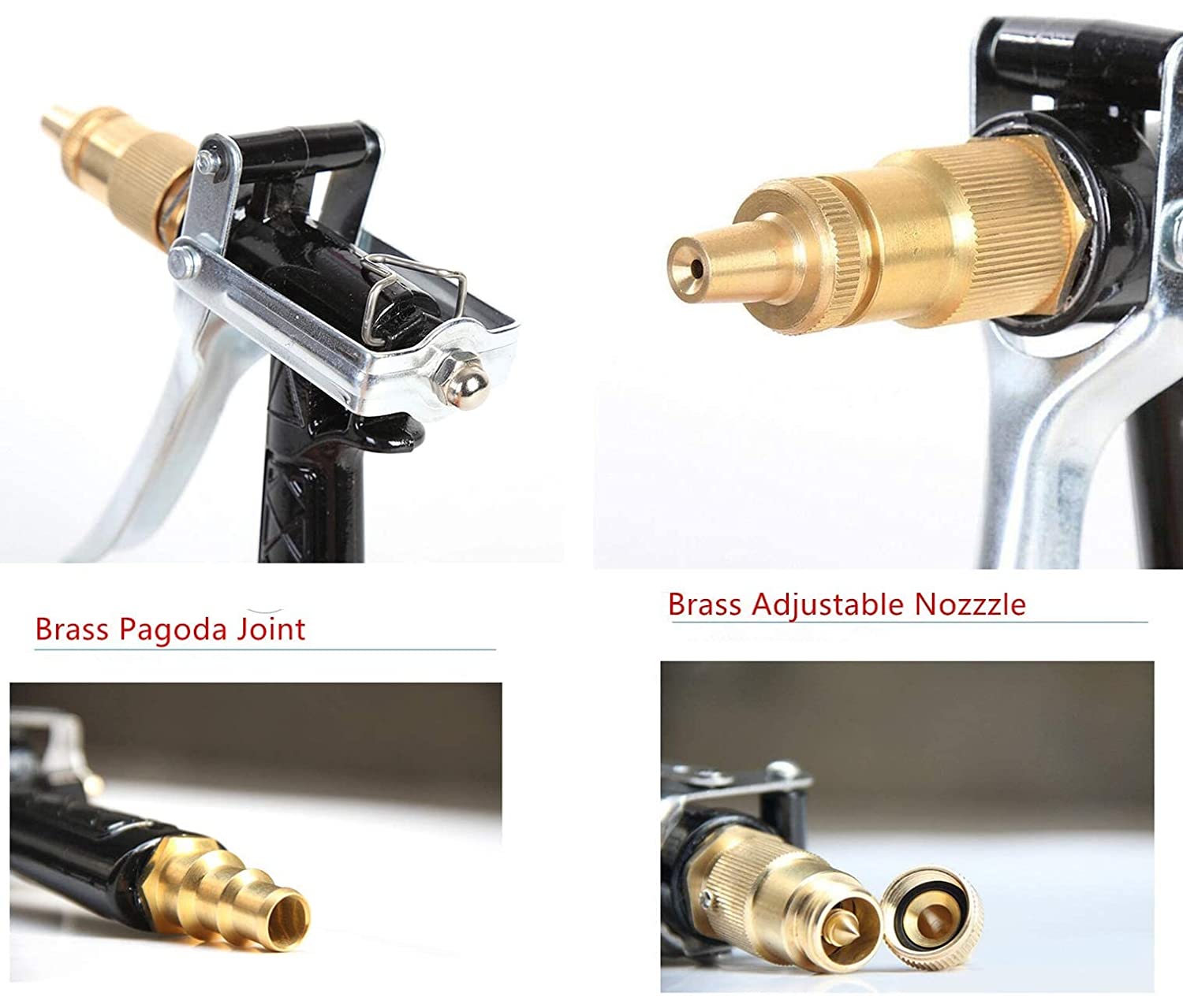 SDF High Pressure Water Spray Gun Car Wash Floor Cleaning,Metal Trigger Brass Nozzle Water Spray Gun for home 