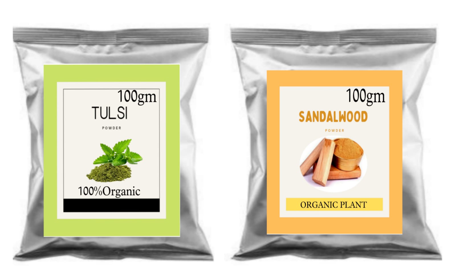 SDF INDIA 2 IN ONE COMBO PACK ( PURE & ORGANIC TULSI POWDER 100 GRM & SANDALWOOD POWDER 100 GRM)