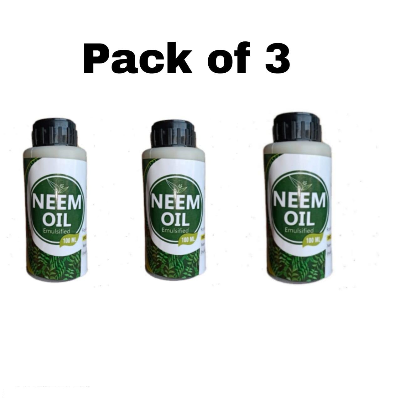 SDF INDIA combo pack of 3 Water Soluble Neem Oil for Plant Pest Control - Organic Pesticide for Plants and Flowers use for Plants Insects pesticides 100 ML