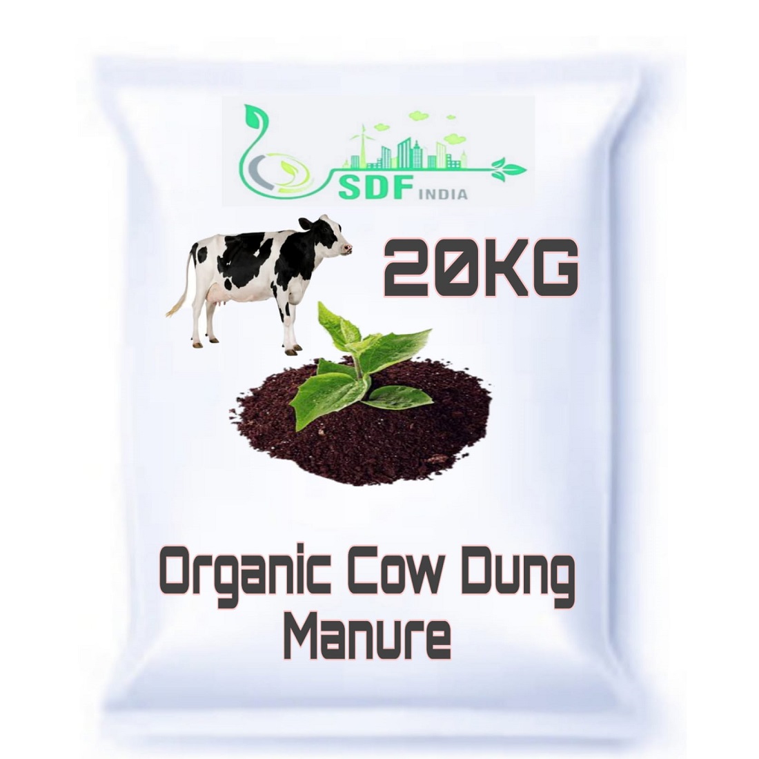 6073 SDF India Cow Dung Manure for Plants 20 KG(SDF20CDC)(6073_Cowdung_manure_20kg)