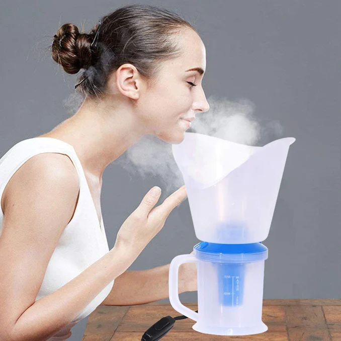 SDF INDIA Face, Nose, and Cough Steamer 3 in 1 Plastic Steam Vaporizer, Nozzle Inhaler, Facial Sauna, and Facial Steamer Machine for Adults and Kids