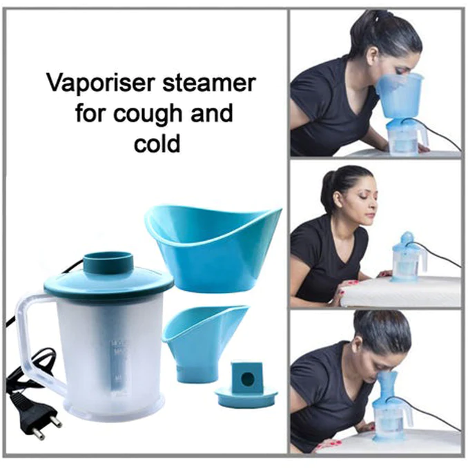 SDF INDIA Face, Nose, and Cough Steamer 3 in 1 Plastic Steam Vaporizer, Nozzle Inhaler, Facial Sauna, and Facial Steamer Machine for Adults and Kids