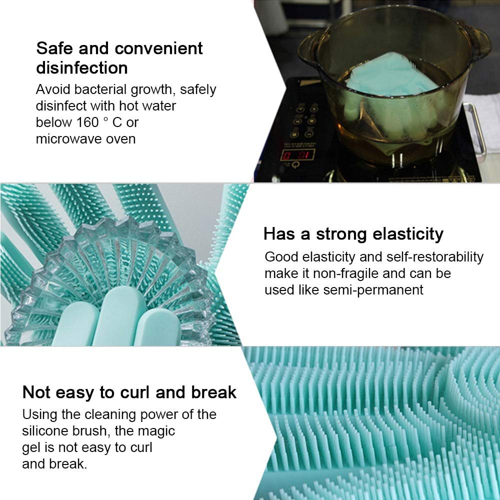 SDF INDIA Hand Gloves for Kitchen Cleaning, Dish Washing Silicone Gloves Dishwashing Hands wash utensil for women men, Home essentials Pet Hair Care Grooming(MULITI COLOUR)