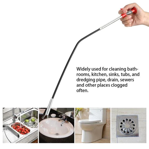 SDF INDIA Metal Wire Brush Hand Kitchen Sink Cleaning Hook Sewer Dredging Device