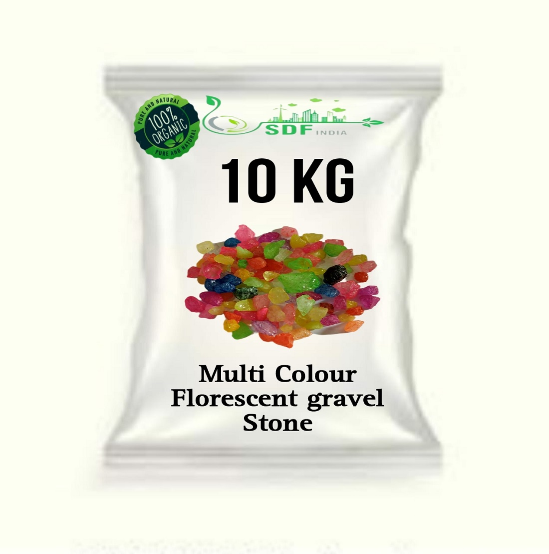 SDF INDIA Multi colour florescent gravel stone (10KG)