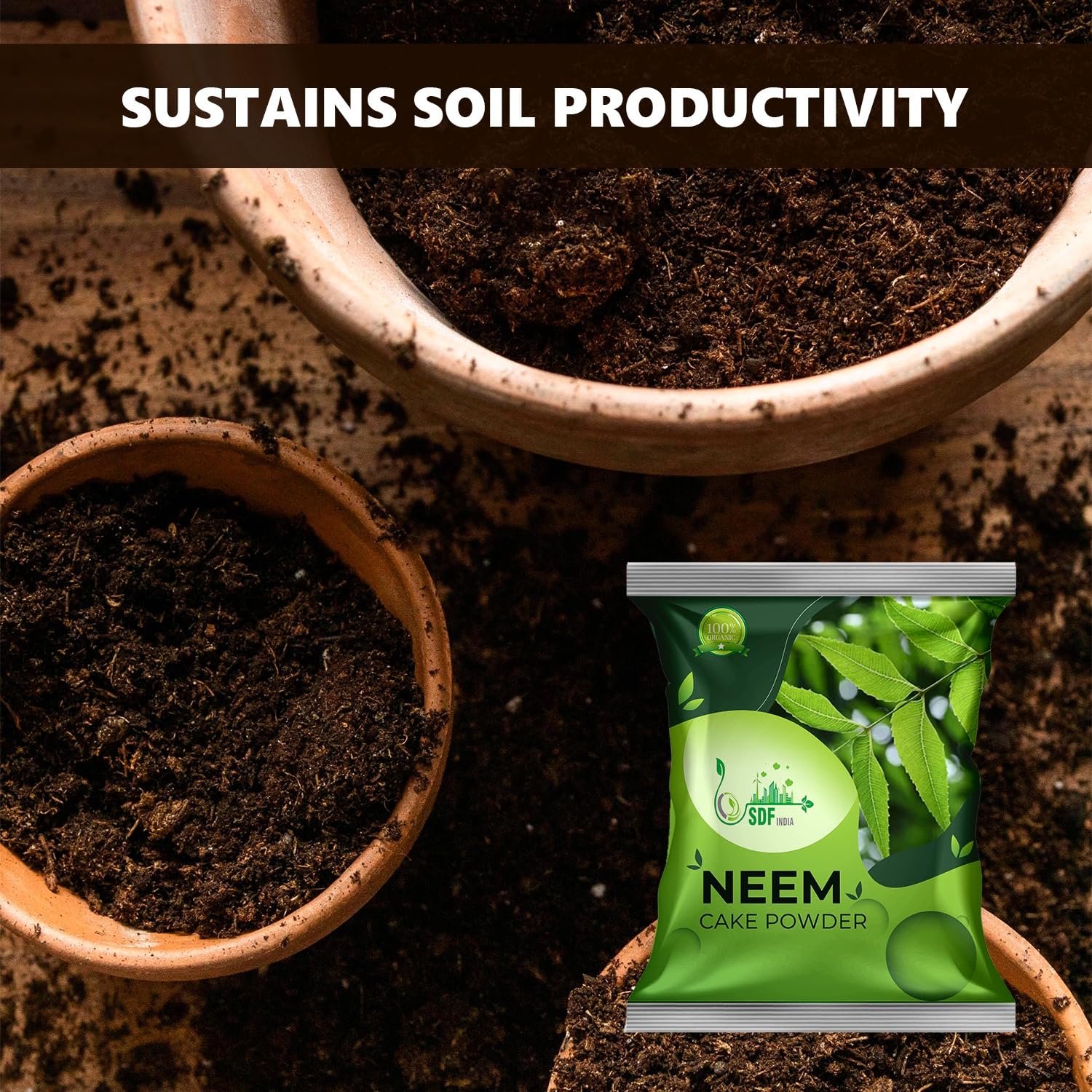 SDF INDIA Neem Cake Powder For Plants (10Kg)