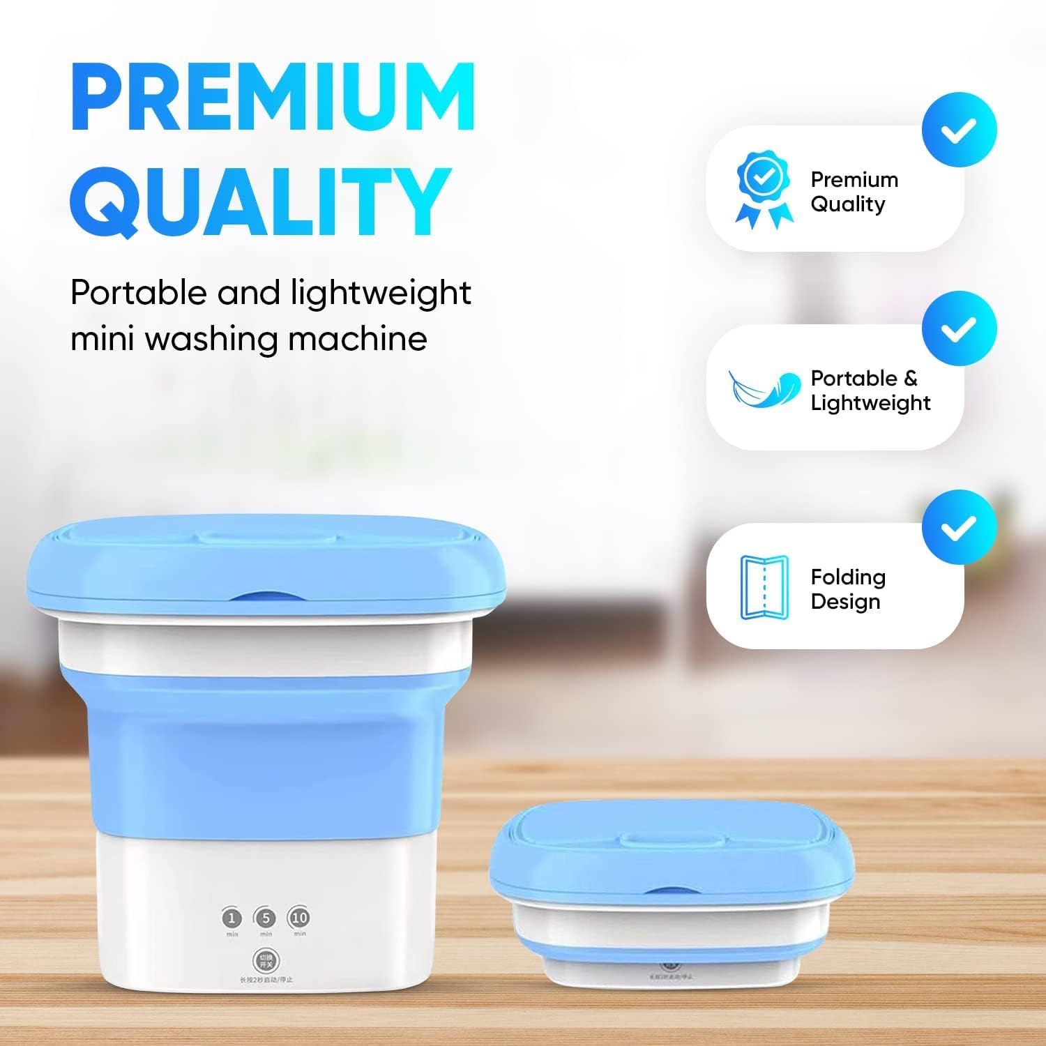 SDF INDIA Portable Washing Machine, 11L Mini Washing Machine with Spin Dryer, Foldable Mini Washing Machine for Baby Clothes, Underwear or Small Items, Ideal for Apartment, Camping