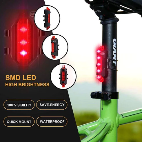 SDF INDIA  Rechargeable Bicycle Front Waterproof LED Light  Red