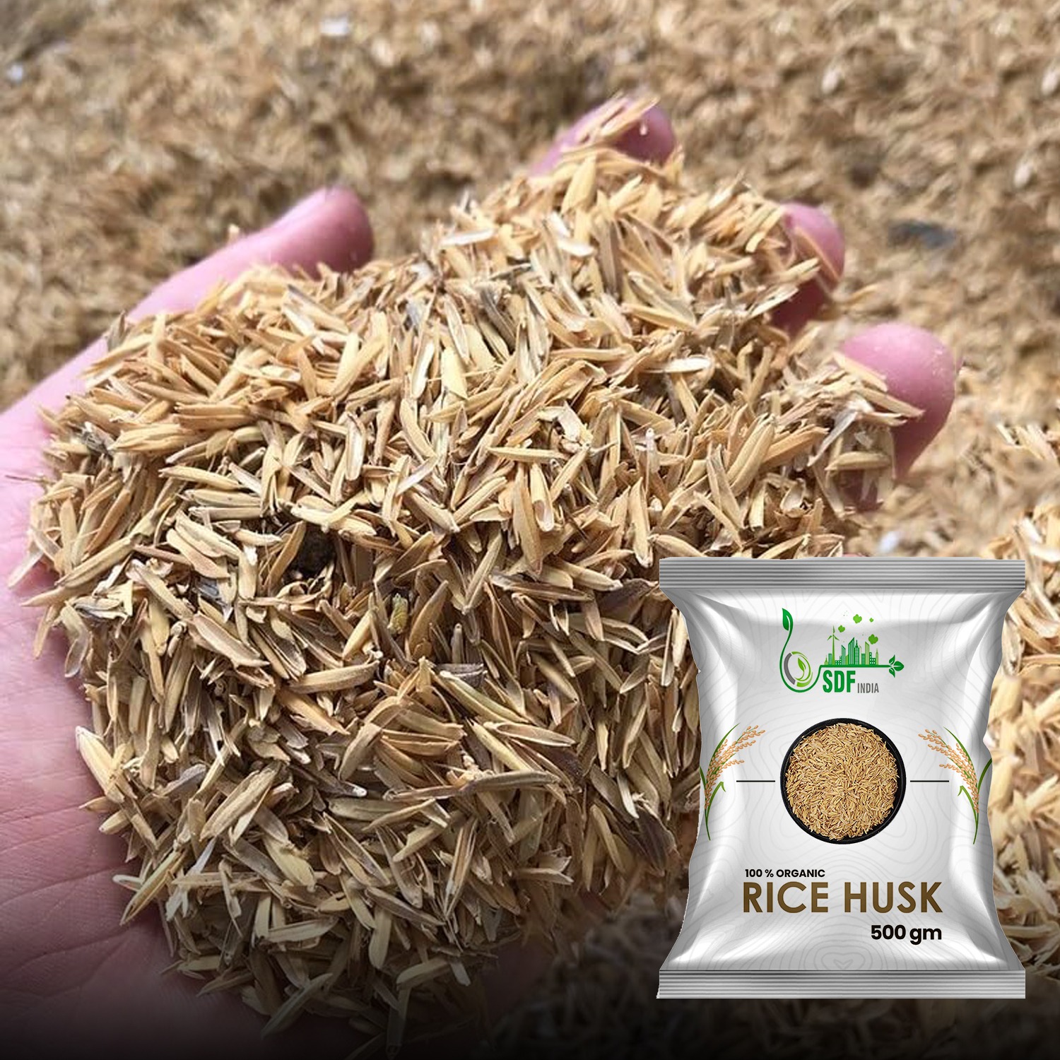 SDF INDIA Rice Husk for Gardening (10KG)