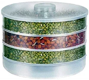 SDF INDIA Sprout Maker 4 Compartment – Fresh & Healthy SproutsPlastic 4 Compartment Sprout Maker, White