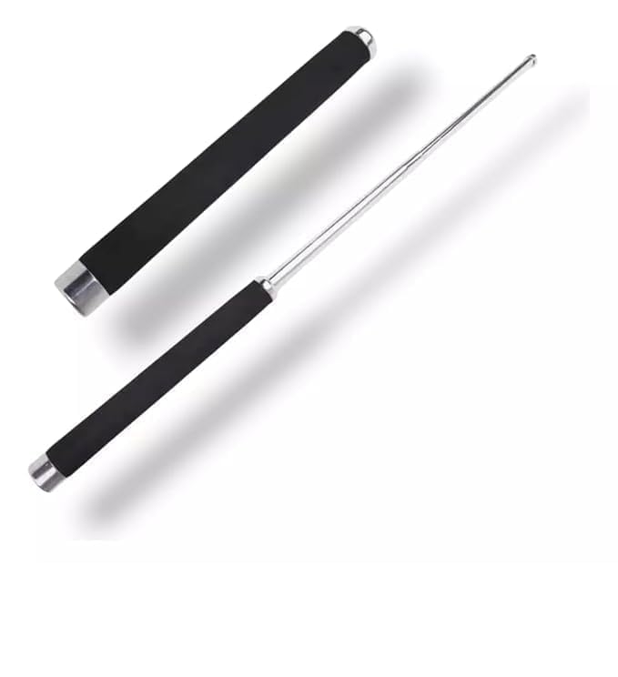 SDF INDIA Stainless Steel self Defence Stick Foldable Pointer Compact Magical Extendable Wand with Comfortable Grip & Hiking Extendable Wand with Non-Slip Grip (Pack of 1)
