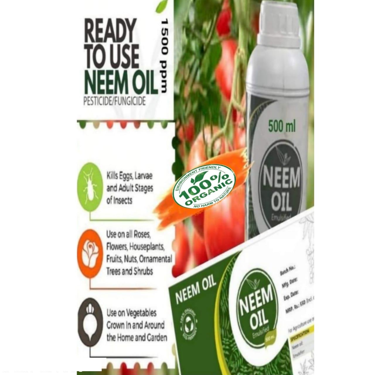 SDF INDIA Water Soluble Neem Oil for Plant Pest Control - Organic Pesticide for Plants and Flowers use for Plants Insects pesticides 500 ML