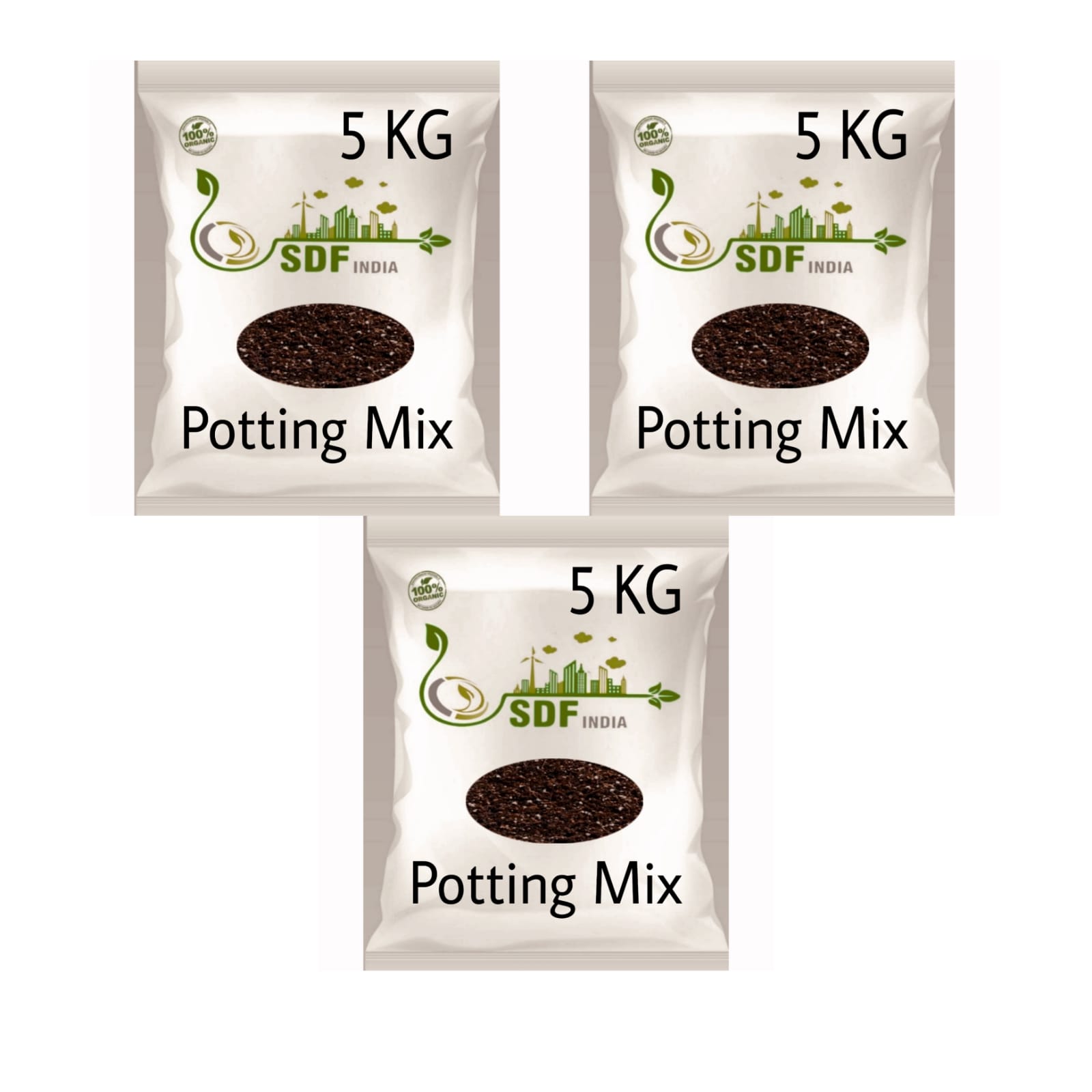SDFindia  15 KG Potting Mix 3 PACK OF 5KG