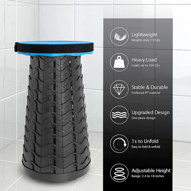  SDFINDIA Foldable Height Adjusting Stool Space Saving Telescopic Stool