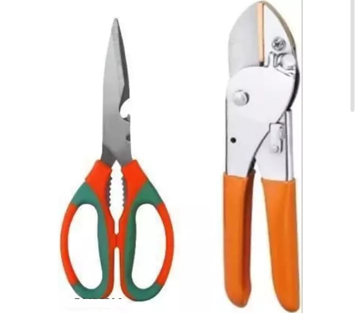 SDFindia Roll Cut Pruning Secateurs and Gardening Scissor. Garden Pruning Cutters Combo Garden Tool Kit (2 Tools)