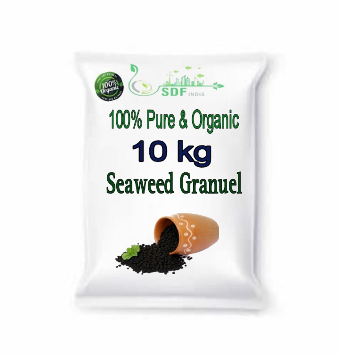 7010 SDFINDIA Seaweed Granules Organic Fertilizer, Plant Growth Promoter & Bio-Stimulant, Suitable for All Types of Plants 10kg( 7010_Seaweed_G_10kg)