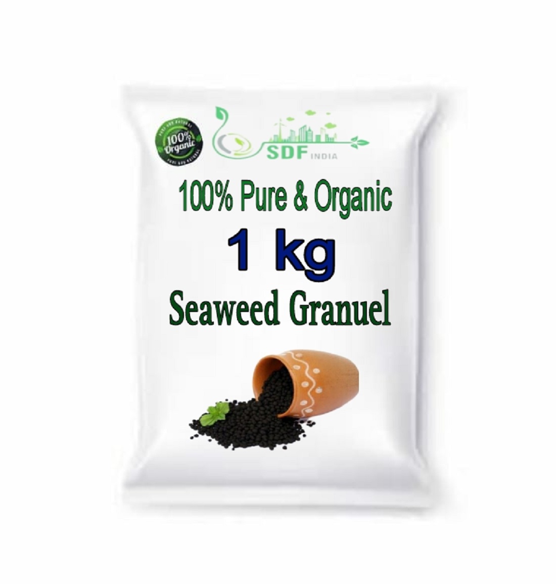 7007  SDFINDIA Seaweed Granules Organic Fertilizer, Plant Growth Promoter & Bio-Stimulant, Suitable for All Types of Plants1kg( 7007_Seaweed_G_1kg)